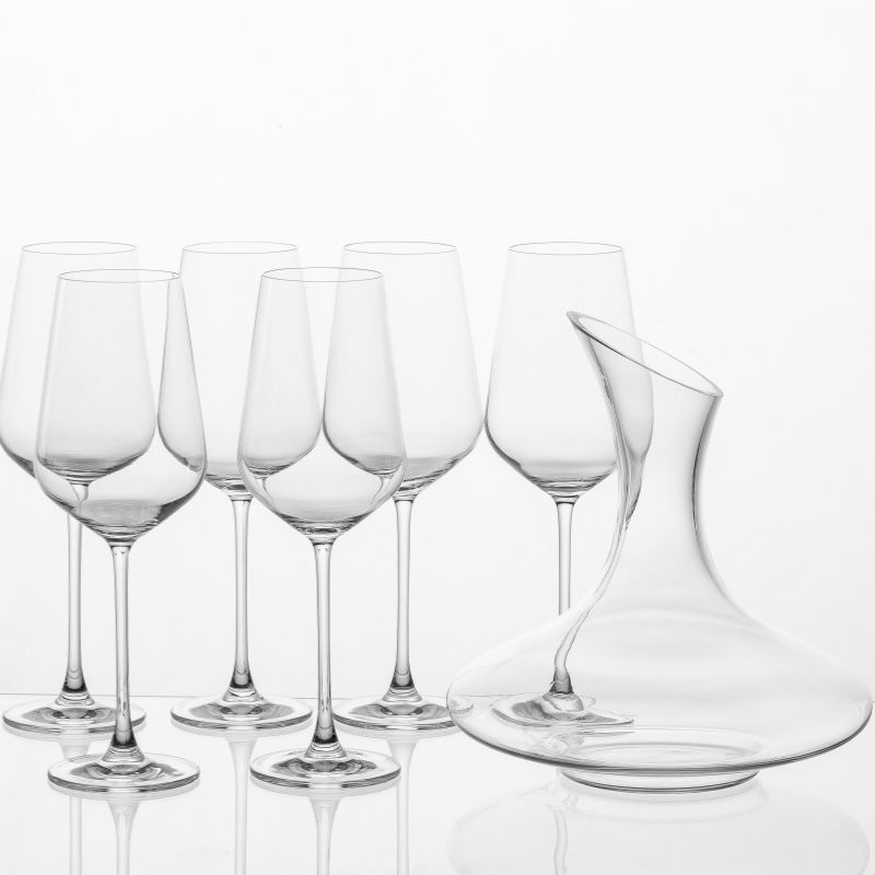 crystal red wine glasses set
