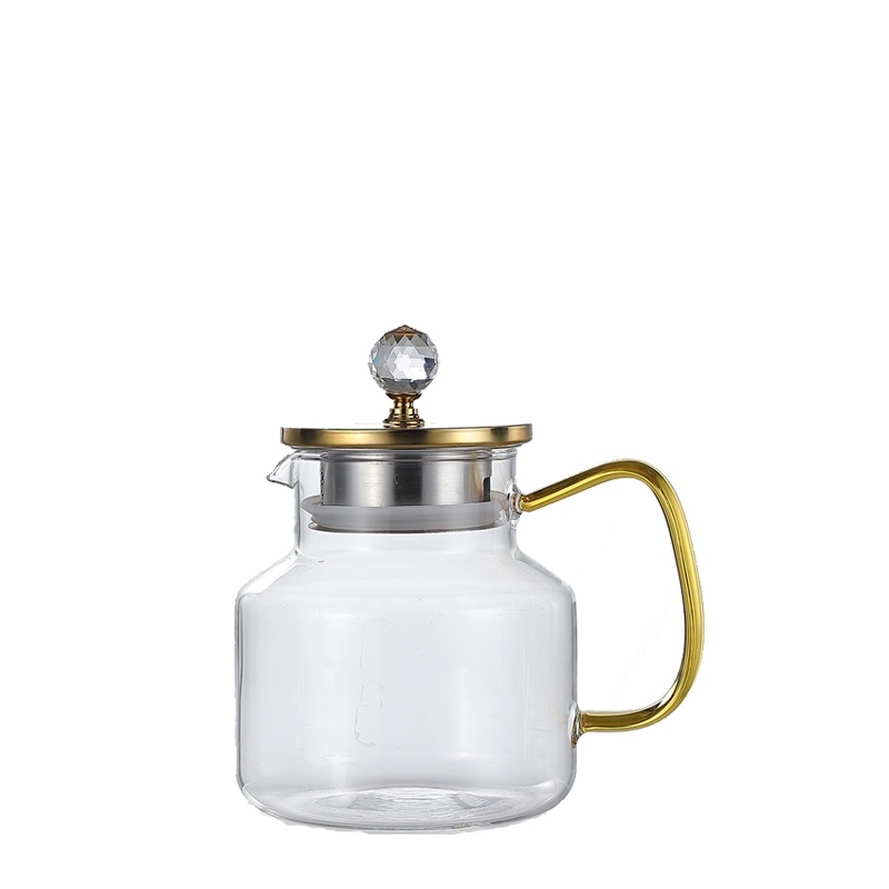 clear glass teapot