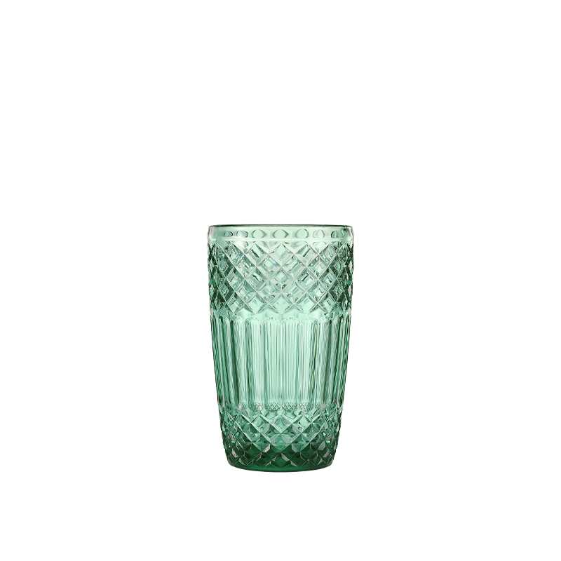 Embossed glass tumbler
