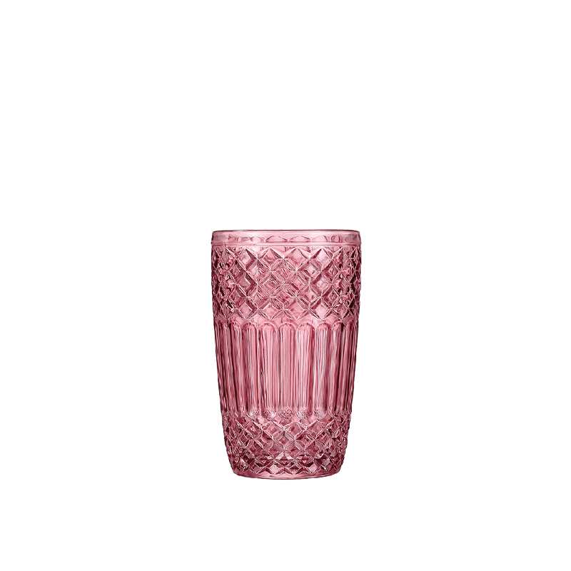 pink glass tumbler