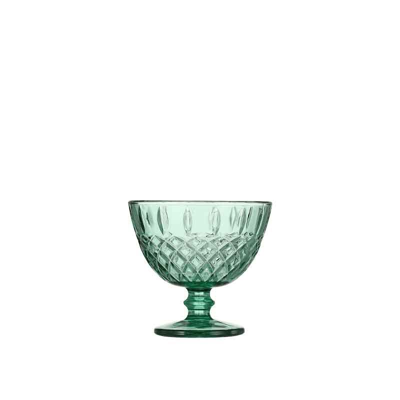 green glass dessert bowl