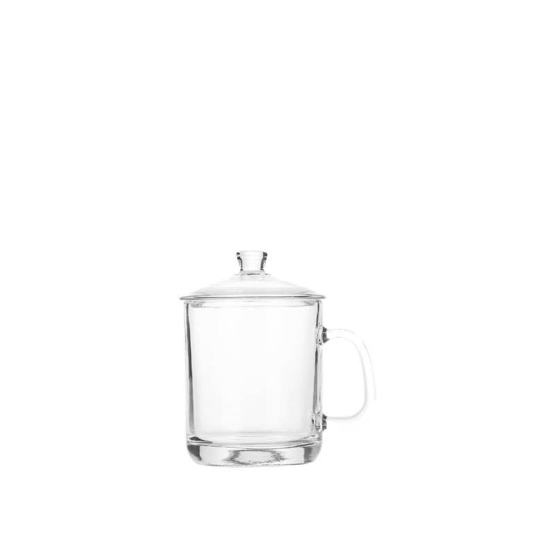 425ml glass mug with lid