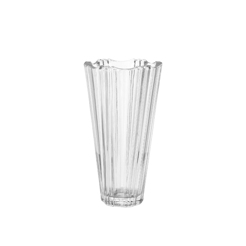 glass vase with ridges