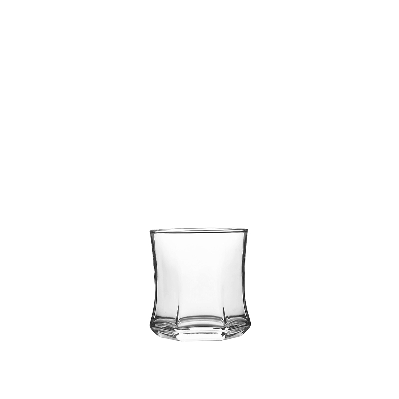 clear faceted glass tumbler