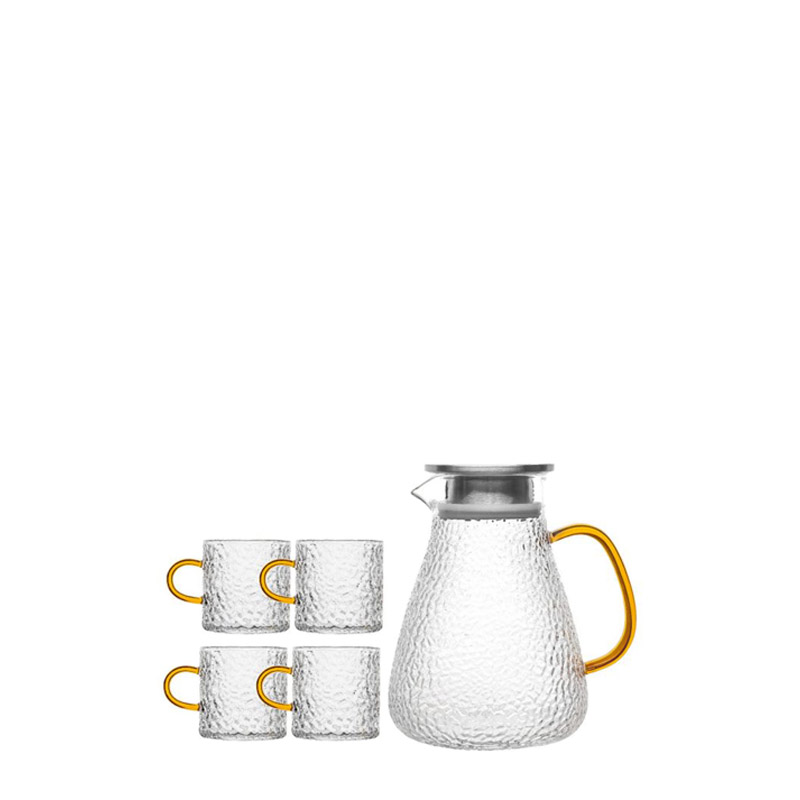 hammered glass pitcher set