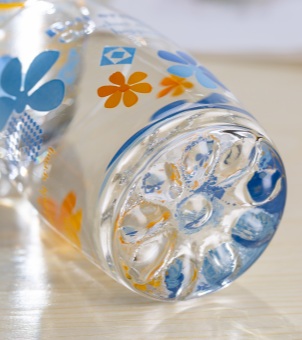 260ml printed glass tumbler