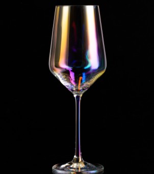 XHS83CD43XC 400ml iridescent ion vacuum electroplated crystal wine goblet rainbow luster