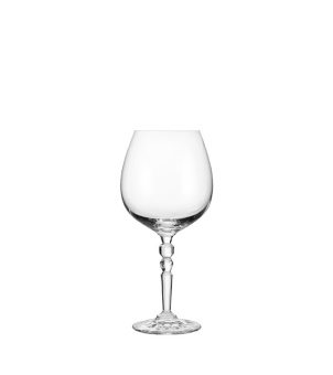 Xinghuo Glass Vintage Ball-Shaped Handle Large-Bellied Transparent Crystal Burgundy Wine Glass, Photographed on White Background