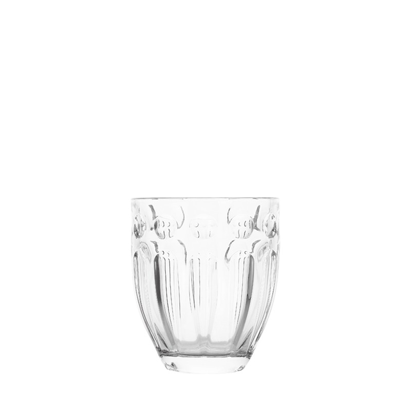 Xinghuo glass petal relief transparent water cup with white background product display image