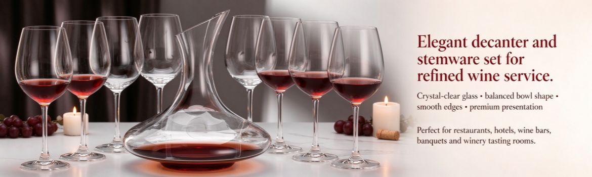 Xinghuo Glass Crystal Decanter and Wine Glass Set Banner Display Image