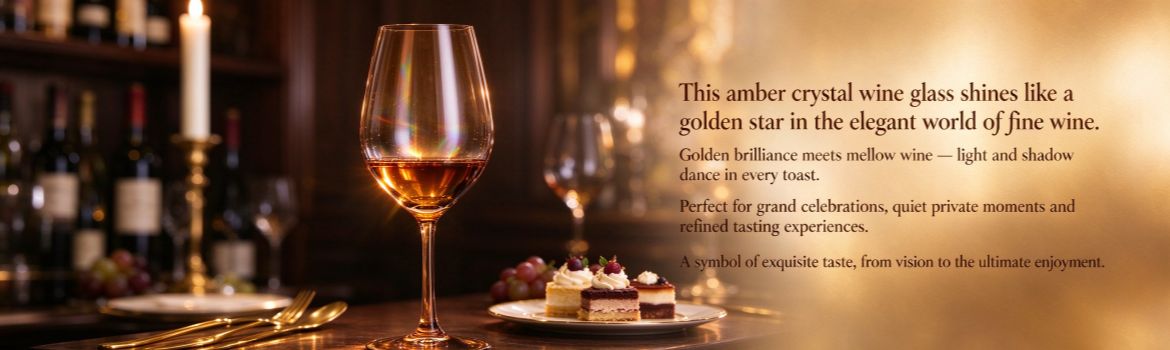 Xinghuo glass, amber crystal wine glass, banner display image.