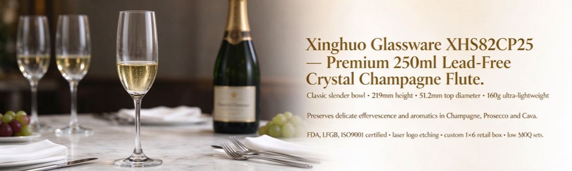 Xinghuo Glass Lead-Free Crystal Champagne Glass Banner Display Image