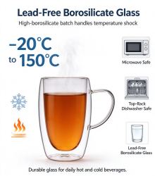 XHGPZB450 high borosilicate glass thermal shock resistant mug