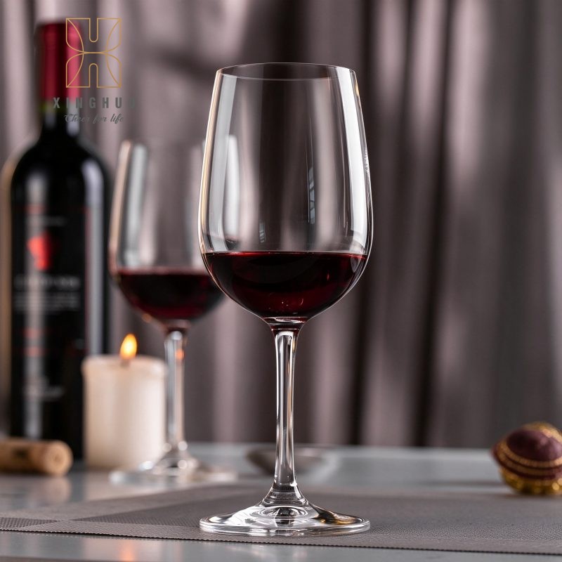 A close-up image of a high-transparency crystal wine glass.